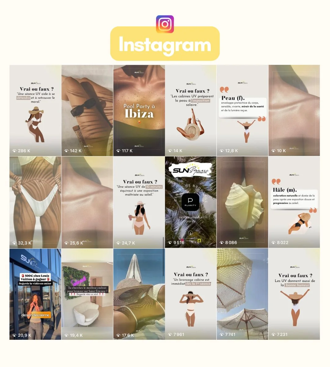 Contenu Instagram Sun Square